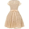 thumbnail image 2 of Big Girls' Illusion Lace Top Stone Belt Flowers Girls Dresses Champagne 14 (J19KS88), 2 of 2