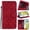 Red, variant on Flip Folio Shockproof Case with Kickstand for iPhone 12 13 14 15 16 Pro Plus XS Max, Protective Leather Cover with Stand, Full Body Anti‑Drop Slim Wallet Case for Apple iPhone