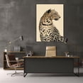 thumbnail image 5 of Mudket Framed Leopard Canvas Wall Art, Minimalist Beige Watercolor Cheetah Print Wall Decor, Neutral Trendy Art Ready to Hang for Bedroom - 12"L x 8"W, 5 of 10