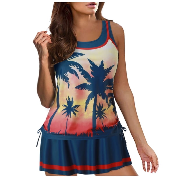 MKLEKYY Trajes De Baño Mujer Plus Size Split Women'S Swimsuit Backless Sexy Conservative Beach Swimming