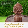thumbnail image 2 of Sunnydaze Outdoor 2-Tier Solar Powered Water Fountain with Battery Backup and Submersible Pump - 35" - Rust Finish, 2 of 10