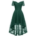 thumbnail image 4 of Bigersell Midi Dresses for Women formal Ladies Vintage Princess Floral Lace Cocktail Off Shoulder Short Sleeve Party Wedding Dress Women Fit & Flare Dresses, Style 28461, Army Green XXL, 4 of 4