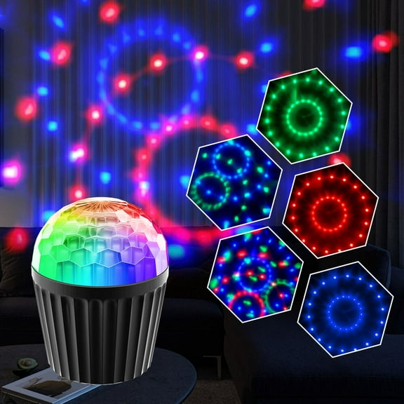 Portable mini disco ball light suitable for parties, RGB DJ strobe light strip with remote control and USB cable, sound-controlled stage light suitable for home dance, birthday, Easter, Karaoke and H