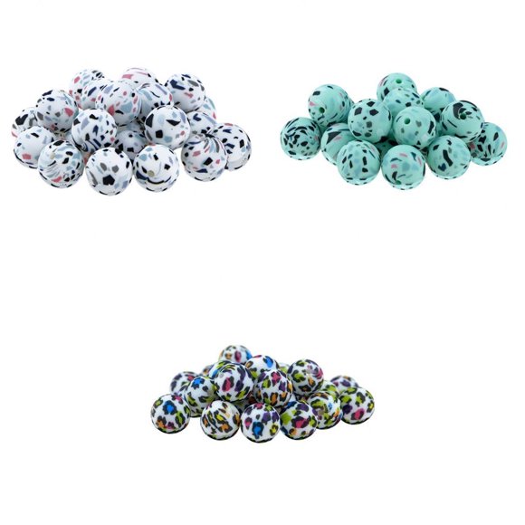 60 piezas de de mordedor de silicona para manualidades fermería de grado alimenticio amarillo verde blanco CUTICAT perlas de dentición