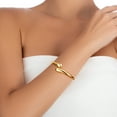 thumbnail image 3 of Fashion this season F&S Gold Bracelets for Women Gold Bangles Chunky Waterdrop Cuff Stack Gift, 3 of 7
