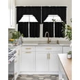 thumbnail image 4 of Black Swag Kitchen Curtains Sets for Windows 24 Inch Length, Solid Color Farmhouse Black Short Window Curtain Panels Swags Valances and Tiers 3 Piece Set for Cafe/Dining Room, 4 of 5