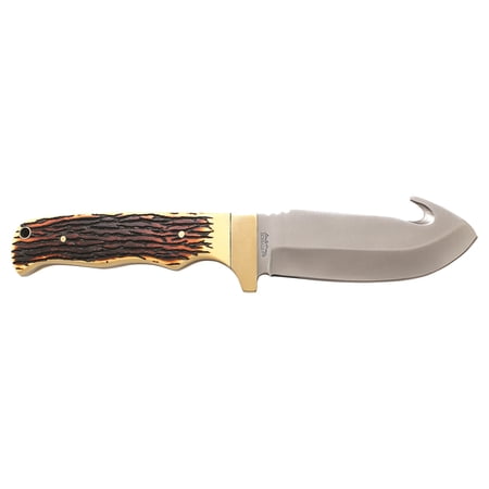 Uncle Henry Stagalon Fixed Blade Knife 4.25 Drop Point with Gut Hook...