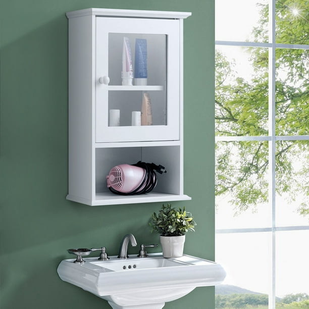 Gymax Wall Mounted Bathroom Cabinet Storage Organize Hanging