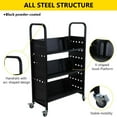 thumbnail image 3 of V-Shaped Book Cart, 200LBS Load Capacity Library Cart, Rolling Book Cart with 4 Inch Lockable Wheels and 3-Layer Single-Sided V-Shaped Bookshelf, for Libraries, Bookstores, 3 of 5