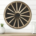 thumbnail image 2 of Designart 'Vintage Sepia Country Wagon Wheel Clock' Farmhouse Wood Wall Clock, 2 of 5