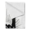 thumbnail image 2 of Rock Music Soft Flannel Fleece Throw Blanket, You Rock Words with Devil and Abstract Lines Monochrome Tattoo Pattern, Cozy Plush for Indoor and Outdoor Use, 50" x 60", Black White, by Ambesonne, 2 of 5