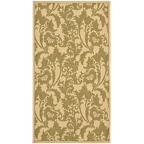SAFAVIEH Courtyard Anthony Abstract Floral Indoor/Outdoor Area Rug Cream/Green, 2'7" x 5'