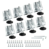 POWERTEC 8PK Leg Leveler, Adjustable Leveling Feet Kit with Screws and Lock Nuts, Heavy Duty Furniture Leveler with Non-Marring Pads for Tables, Cabinets, Work Benches, Furniture (71136-P2)