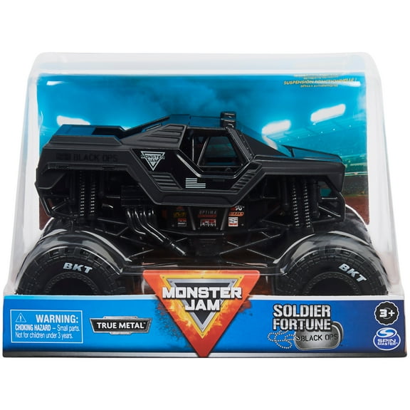 Monster Jam, Official Soldier Fortune Black Ops Monster Truck, Collector Die-Cast Vehicle, 1:24 Scale