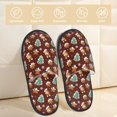 thumbnail image 2 of Balery Christmas Gingerbread Pantuflas de Casa de Felpa Silenciosas con Diseño Estampado, Zapatillas Cómodas Antideslizantes de Algodón para Interior-Medium, 2 of 8