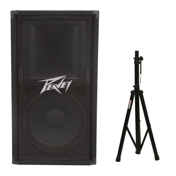 Peavey PV 112 Pro Audio DJ 2-Way Passive 800 Watt Carpeted 12 PA Speaker & Stand