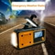 thumbnail image 2 of equipo de radio Radio meteorológica de emergencia Radio solar con manivela para exteriores Radio digital FM AM WB Radio Linterna Lámpara de lectura Alarma SOS Batería de 4000 mAh Conector para auricul Eccomum equipo de radio, 2 of 7