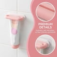 thumbnail image 2 of Wall Mounted Toothpaste Squeezer Dispenser, Waterproof Drill Free Toothbrush Holder and Storage Rack, Colorful Bathroom Vanity Organization Accessory, Pink, 2 of 4