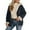Blue, variant on Womens Jackets Black Lined Hooded Full Zip Up Jackets Contrast Trim Side Pocket Relaxed Fit Warm Cozy Casual Daily Wear Cold Weather Jackets