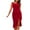 Red womens dresses, variant on Summer Saving Wycnly Womens Dresses Evening Party Prom Elegant Ruffle Hem Bodycon Wrap Strap Dresses Summer Solid Square Neck Sleeveless Formal Midi Dress Wine l