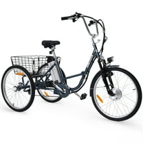Patikuin Folding Unisex Adult Electric Tricycle, Gray, 26"