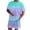Light Purple, variant on Men's Gradient Letter Print T-Shirt & Shorts Set, Casual Summer Two-Piece Outfit,Dark Purple,XXXL