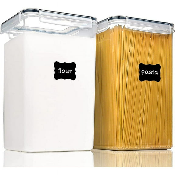 2PCS Large Food Storage Containers with Lids Airtight 6.5L, for Flour, Sugar, Baking Supply and Dry