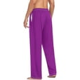 thumbnail image 5 of Top-kevin Solid Dark Magenta Pajama Pants for Men Pajama Bottoms Sleep Lounge Pjs Pants, 5 of 13