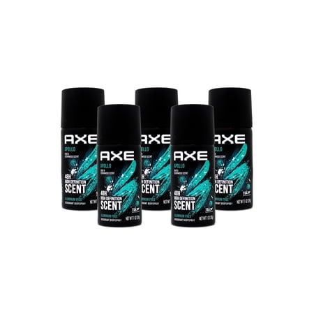 Axe Apollo Sage & Cedarwood Body Spray for Men, 1 oz (5 Pack)