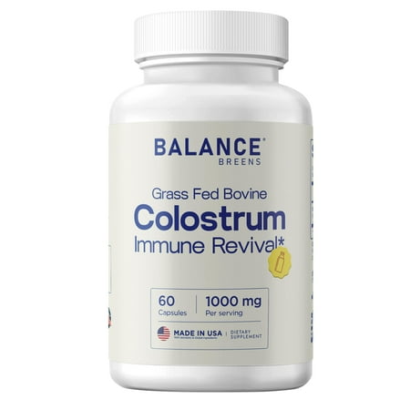 Grass-Fed Bovine Colostrum 1000mg, 15% IgG, First-Milking Only, Gut Lining & Immune Support, Third-Party Tested, 60 Capsules, Clean Label Supplement