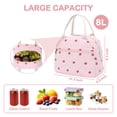 thumbnail image 4 of Insulated Lunch Bag for Men & Women, Reusable Small Cooler Tote for Work, Travel & Picnic, Adult Lunch Box with Compact & Durable,Corduroy Strawberries Pink, 4 of 7