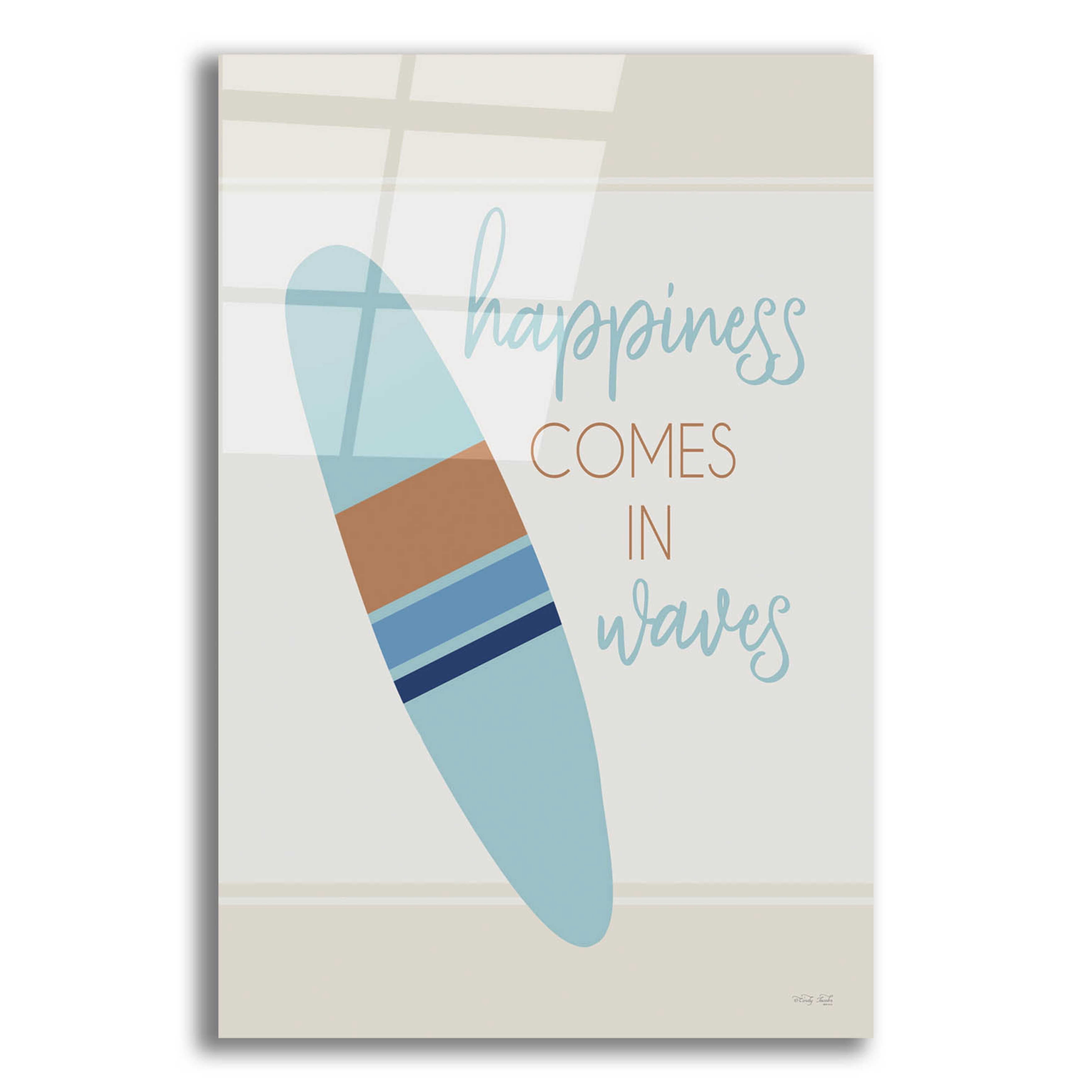 Epic Art 'Happiness Comes in Waves' by Cindy Jacobs, Acrylic Glass Wall ...