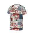 thumbnail image 3 of Honeii Patchwork In Country Style Print Kids Boy T-Shirt,Breathable Round Neck Tee,Stylish Summer Tee for Boys, for Outdoor Activities and Casual Wear, 3 of 7