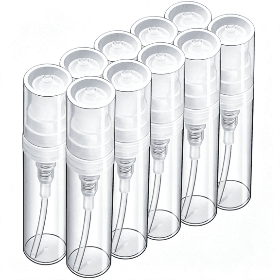 BPPEG 3Ml Mini Spray Bottle,10 Pack 3Ml Mini Clear Plastic Spray Bottle Empty,Fine Mist Refillable Mini Perfume Bottle,Perfume Atomizer,Small Empty Sample Containers for Travel Portable