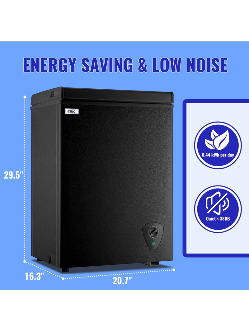 WANAI, Chest Freezer, Black, 3.4 Cu Ft, Adjustable Temp - Walmart.com
