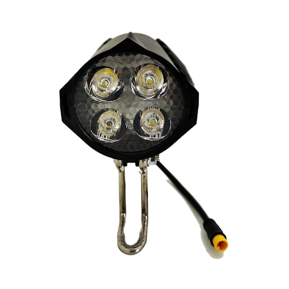 Ebike LED Headlight Accessories 36V 48V Lamp 3pin Built-in Horn Front Light 4 LED Bulbs for Electric Scooters Bicycles