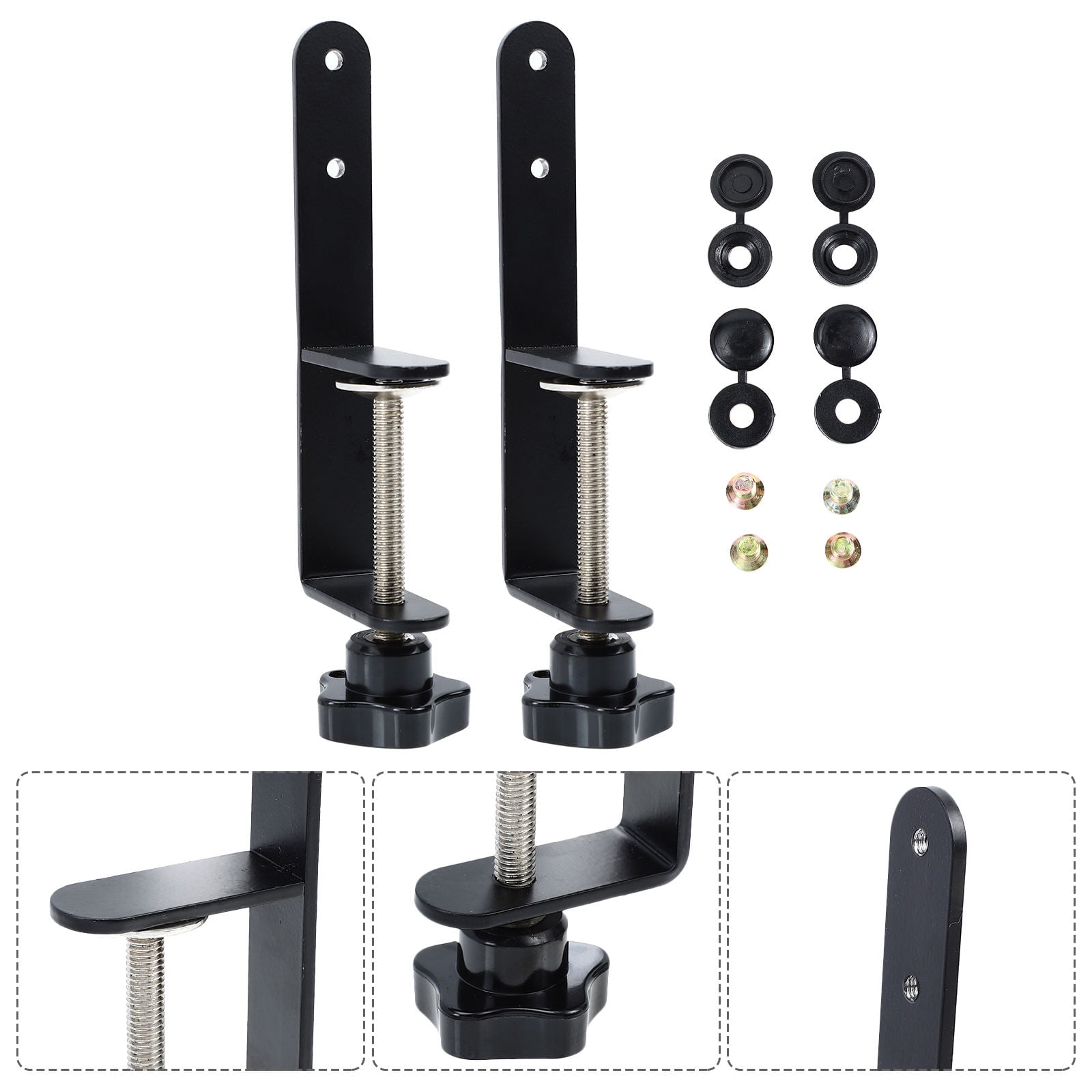 Pyramidti Perfboard Mounting Clips Pegboard Tool Holder Steel Pegboard Installing Tool Shelf Clothing Black 17x5.2cm