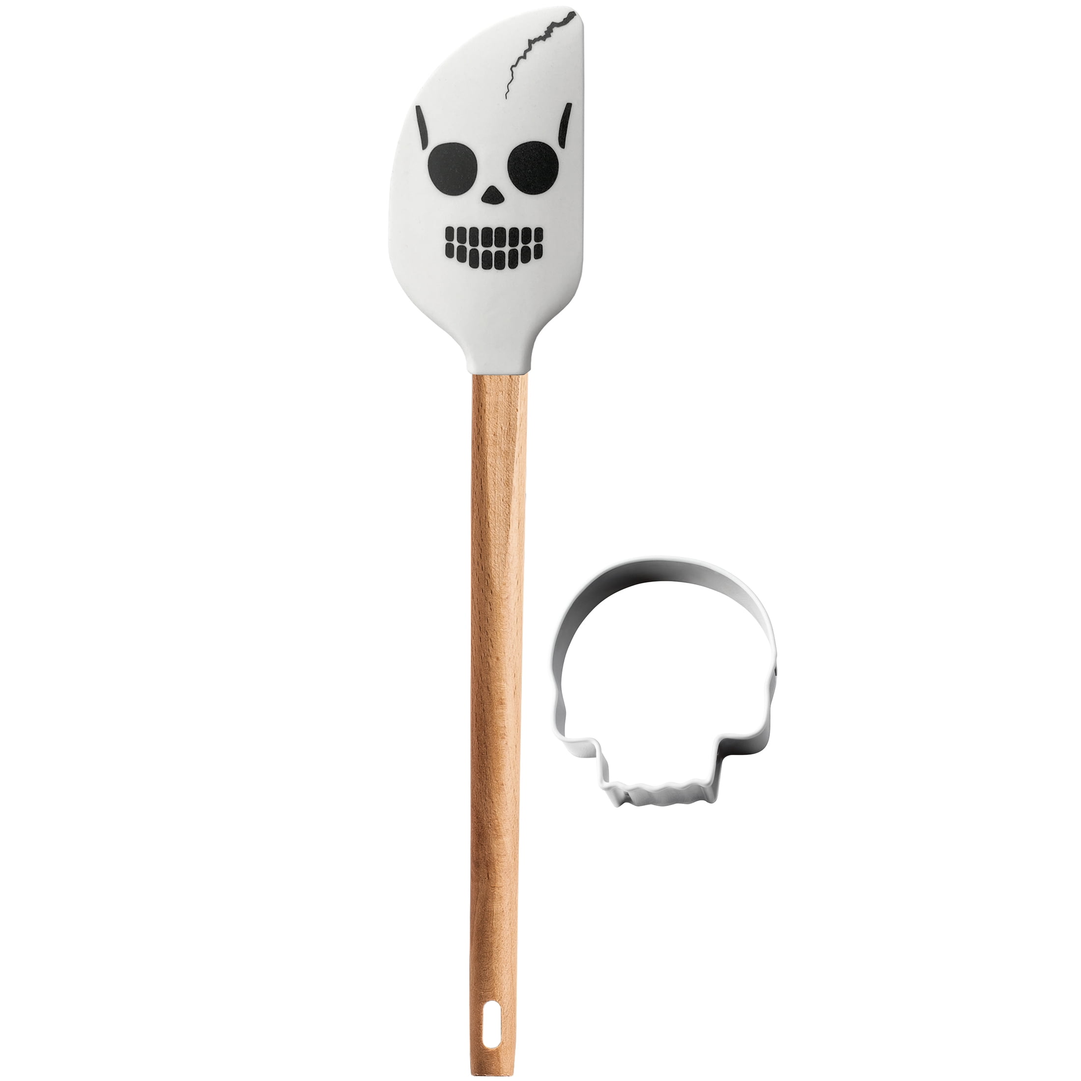 WAY TO CELEBRATE! Halloween Skull Spatula with Coordinating Stainless