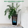 thumbnail image 4 of 22.5 Inch Tall Planters (Set of 2), Self-Watering White Pots for Outdoor & Indoor Use, Includes Water Monitor, Drainage & Inner Bucket, High Porch Planter Set, 4 of 7