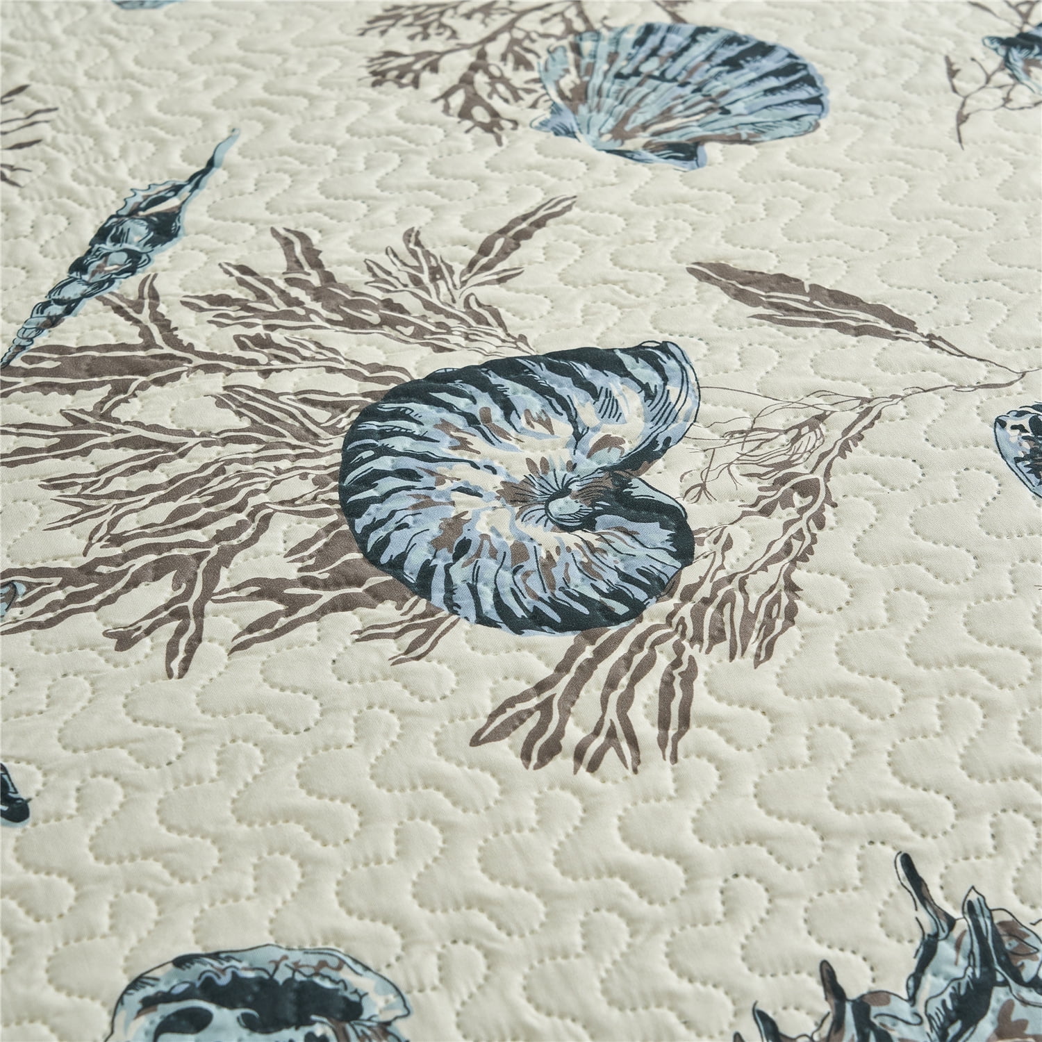 JML Quilt Set, Queen, Beach Pattern, 3 Piece