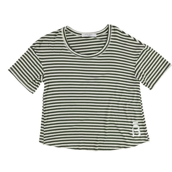 Project Social T Womens Stripe Tulip Back Graphic T-Shirt, Green, Small
