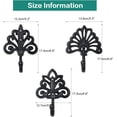 thumbnail image 4 of Sungmor Ganchos de Pared Hierro Fundido estilo Shabby Chic, set 3 pzs. Ganchos grandes 6.8" para abrigos, llaves, toallas, bufandas y bolsas. Color negro antiguo. Decoración de pared elegante., 4 of 8