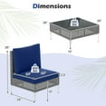 thumbnail image 3 of Costway 3 PCS Patio Furniture Set with Tempered Glass Coffee Table Soft Back & Seat Cushions Navy, 3 of 10