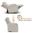 thumbnail image 5 of MCombo Power Recliner Chair with Power Headrest, LED Light, Armrest Storage for Living Room & Home Theater, Velvet, Beige, 5 of 9