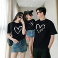 thumbnail image 3 of WREESH Family Matching T-Shirts for Women Fashion Short Sleeve T-Shirts with Playful Heart Graphic Tees for The Whole Family Black, 3 of 5