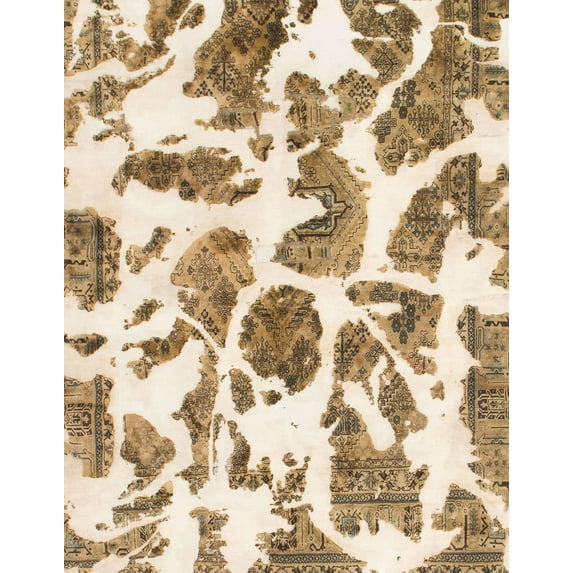 Ahgly Company Machine Washable Indoor Rectangle Abstract Light Brown Area Rugs, 8' x 12'