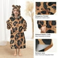 thumbnail image 3 of FORMRS Wearable Blanket Hoodie with Sleeves for Kids Cozy Flannel Sweatshirt, Leopard Pattern, 3 of 7