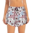 thumbnail image 2 of Xecao's Abstract Floral for a double-layer running short for women, perfect for gym, tennis, and more, featuring a convenient pocket., 2 of 9