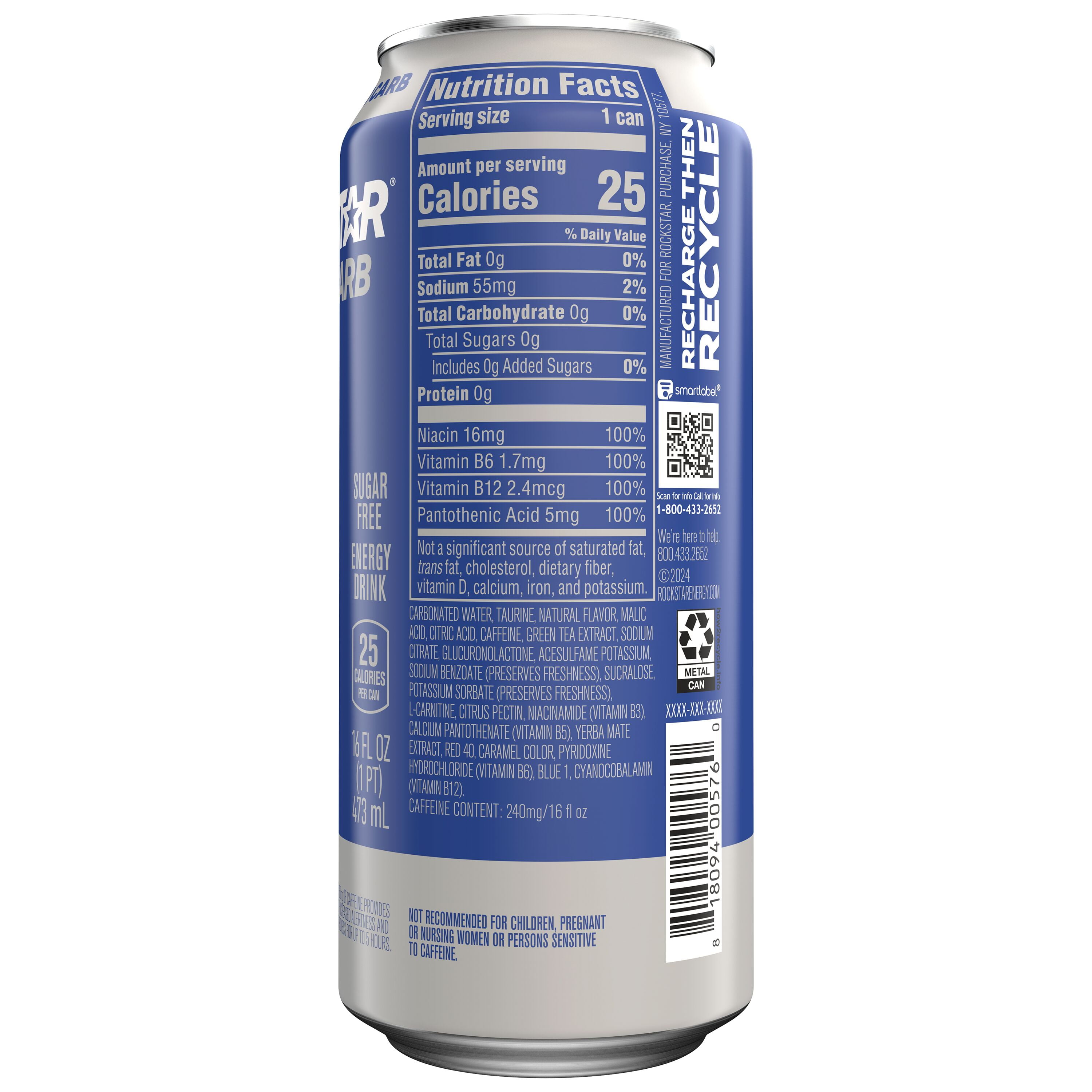 Rockstar Zero Carb Energy Drink 16 oz Can