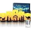 Homemory Flameless Christmas Nativity Scene Candle